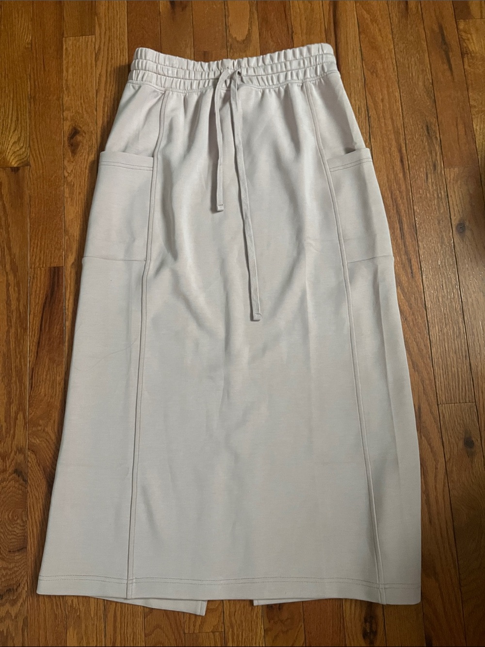 Light Pink Drawstring Midi Skirt